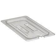 Camwear 1/3 Size Clear Handled Lid with Spoon Notch by Cambro – Polycarbonate, Clear, Model 30CWCHN135