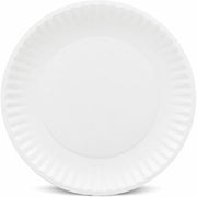 9" White Paper Plates Green Label (10 Packs of 100) by AJM Packaging – 1000 CT, Paper, White, Pack of 1000, Model PP9GREWH