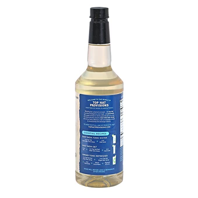 Top Hat East India Tonic Syrup - 5x Natural Quinine Tonic Water Drink Concentrate - Just Add Club Soda - 2 Pack of 32oz Bottles by Top Hat Provisions – 32 Fl Oz (Pack of 2)