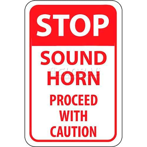 NMC Traffic Sign by National Marker – 12"L x 12"W x 18"H, Aluminum, White/Red, Model TM70G