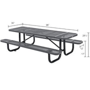 Global Industrial Grey / Industrial / 96 inches x 30 inches x 29.5 inches Picnic Tables