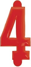 Price Tag Numbers 4 Red Embossed Plastic Red - 1 1/2" H 25 Per Bag