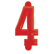 Price Tag Numbers 4 Red Embossed Plastic Red - 1 1/2" H 25 Per Bag by SHAW & SLAVSKY INC – Model 101-#4