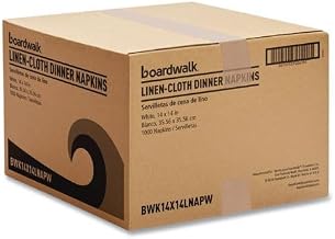 Boardwalk Linen-Feel Flat Napkins, 1,000 Count, 1-Ply, 14 x 14, White