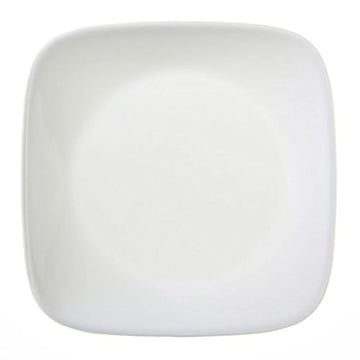 Square Pure White 6-1/2” Plate (Set of 4) by Corelle – 4 pack, Glass, Pure White, Pack of 4, Model 1075553
