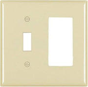 Legrand Pass & Seymour TP126 Trademaster Mid-Size Unbreakable Nylon Wall Plate, 2 Gang, Combination One Toggle and One Decorator Rocker GFCI Cover, Brown (1 Count)
