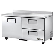 Solid Door and Drawer Worktop Refrigerator by True – 15.5 cubic_feet, Stainless Steel, Model TWT-60D-2