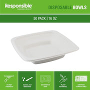 Responsible Products 16 oz (50 Count) / Classic White / Casual Bowls