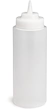 Tablecraft 3263C WideMouth 32 Ounce Squeeze Bottle - Dozen, Natural