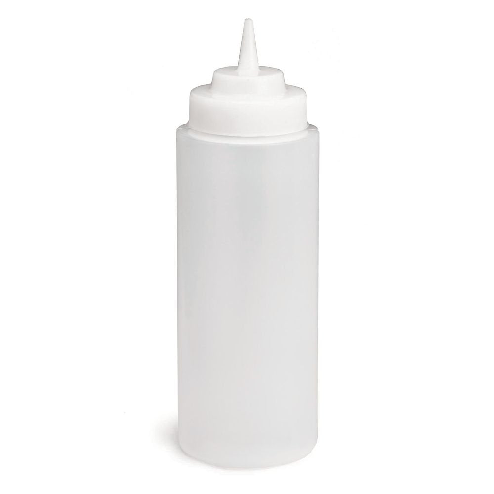 WideMouth 32 Ounce Squeeze Bottle - Dozen by Tablecraft – 32 Ounces, Plastic, Natural, Pack of 12, Model 3263C