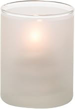 Hollowick Satin Crystal Cylinder Tealight Glass Lamp
