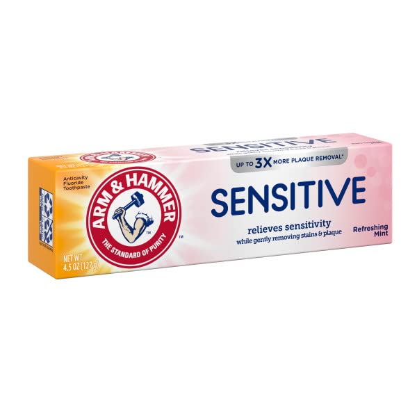 Sensitive Teeth & Gums Toothpaste 4.5 oz (Pack of 2) by ARM & HAMMER – 4.5 Ounce (Pack of 2), Pack of 2, Model 18086