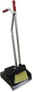 UNGER Ergo Dustpan [with Broom] - Aluminum Handle - Black, Silver, Redhandle