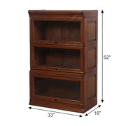 Starlight Canyon Home Solid Wood Barrister Bookcase with Beveled Glass Doors, Tall Bookshelf with Storage for Home Office, Michael's Cherry - image 4