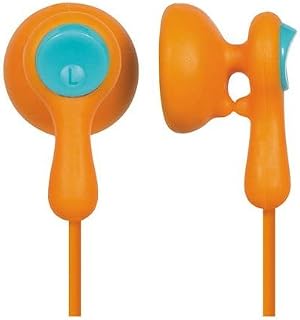 Panasonic RP-HV41-D Eardrops Stereo Earbud Style Earphones, Orange/Light Blue