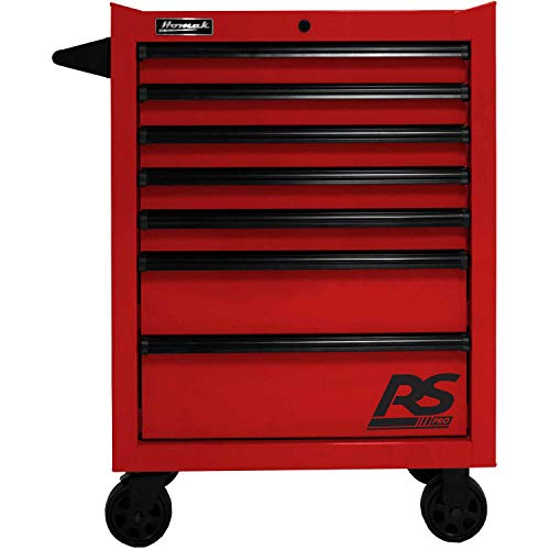 () 27" RS PRO 7 DWR ROLLER CABINET-RED by Homak – 24"L x 27"W x 39"H, Polyvinyl Chloride, Red, Model RD04027770