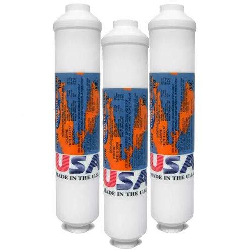 in-line T-33 Chlorine Taste and Odor Filter CL10RO by Omnipure – 3 Count (Pack of 1), Activated Carbon, Pack of 3, Model DF-183071