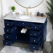 Elegant Decor 48" - Single / Blue,gold / Modern Bathroom Vanities