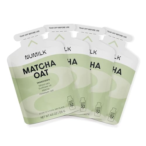 Matcha Oat Latte (32 oz) by Numilk – 32 Fl Oz (Pack of 4), Pack of 4