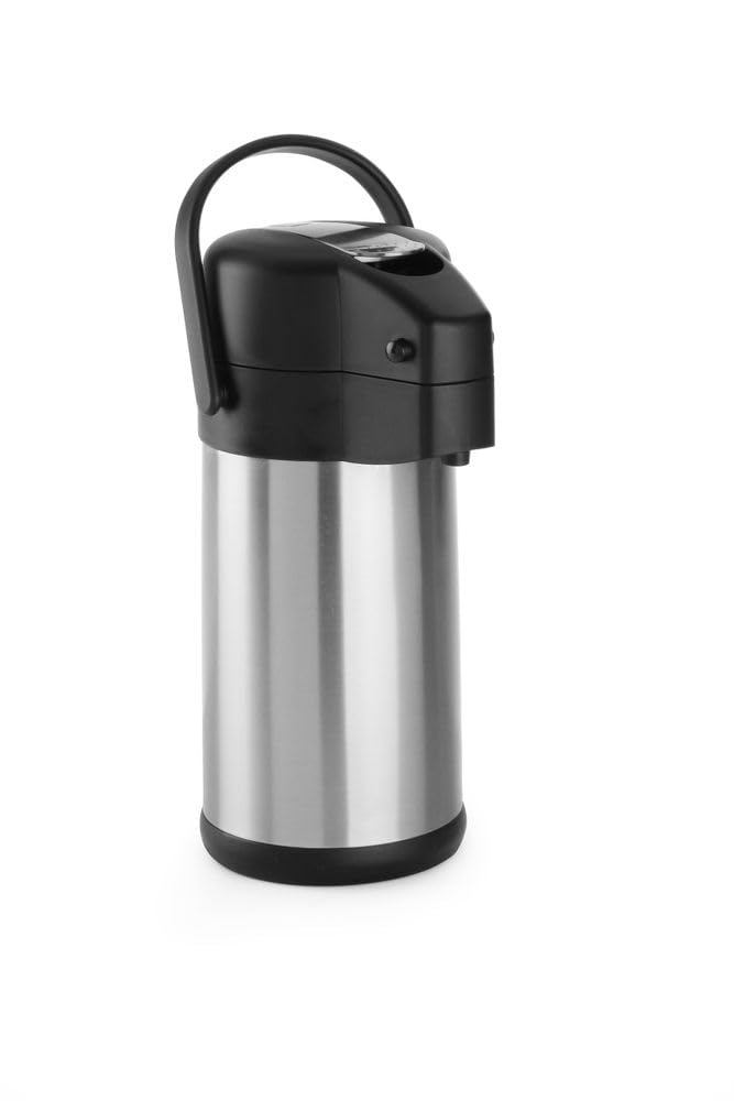 Air pot by Hendi – 17.1x17.1x37.3 cm, 3 liters, 18/10 Stainless Steel and Polypropylene, Silver, Model 445877