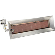 SunStar Natural Gas Heater Infrared Ceramic by GUM – 16.75"L x 52"W x 9.75"H, Aluminized Steel / Aluminum Reflectors, Silver, Model SGM10-N1B