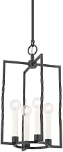 Mitzi H731704S-TBK Adelaide - 4 Light Lantern 18.25 inches Tall and 11 inches Wide - Textured Black