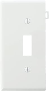 Leviton 1-Gang Toggle Device Switch Wallplate, Sectional, Thermoplastic Nylon, End Panel, PSE1-W, White