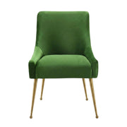 Velvet-Upholstered Side Chair with Gold Stainless Steel Legs by Starlight Canyon Home – Velvet, Green