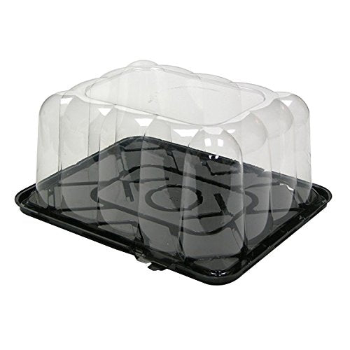 APET Plastic Premium 1/8 Sheet Rectangle Cake Container Black/Clear | 50/Pack by PACTIV – Large, 8.0 quarts, Polyethylene Terephthalate (PET), Black, Pack of 50