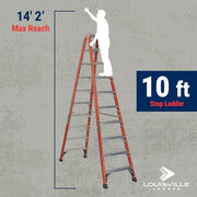 Louisville Ladder 10 feet / Red / Twin Front Step Ladders