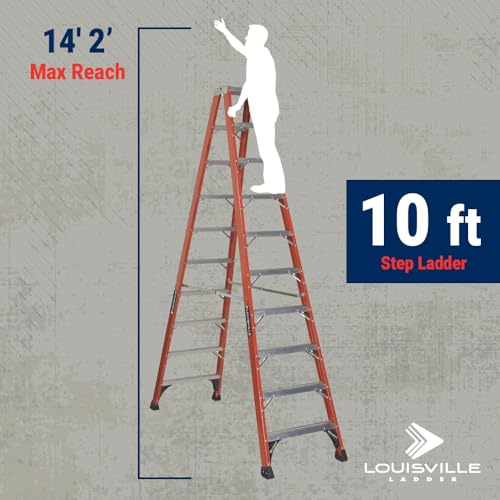 Louisville Ladder 10 feet / Red / Twin Front Step Ladders