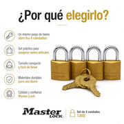 Master Lock 1 / 4 Pack / 4-Pack Keyed Padlocks