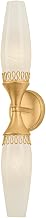 Hudson Valley Lighting Pennebrook 2-Light Wall Sconce | Essential & Natural Style | Vintage Gold Leaf Finish | Glass Shade | Damp-Rated for Bathroom Use | ADA Compliant | 3942-VGL