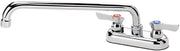 Krowne 11-412L Silver Series Faucet, Deck Mount, 4" Centers, 12" Swing Spout, 1/4 Turn Ceramic Valves, 1.8 GPM, Chrome Finish, NSF Low Lead Compliant