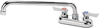 Krowne 11-412L Silver Series Faucet, Deck Mount, 4" Centers, 12" Swing Spout, 1/4 Turn Ceramic Valves, 1.8 GPM, Chrome Finish, NSF Low Lead Compliant