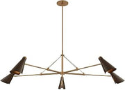 Andersen 5 Light Chandelier, Patina Brass and Bronze, 69.25 in X 21 in
