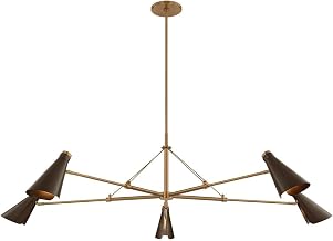 Andersen 5 Light Chandelier, Patina Brass and Bronze, 69.25 in X 21 in