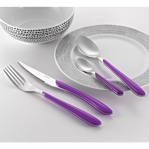 Amefa 32 Piece Cutlery Set for 8 People / Purple / Modern Flatware Sets
