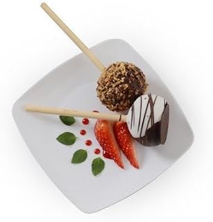 Fineline settings Disposable Square Dessert Plates - 5.5" | White | Renaissance Collection | Pack of 10