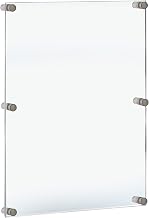 Azar Displays,105536, Floating Acrylic Wall Frame with Silver Hardware Stand Off Caps, Clear Hanging Photo Frame Display Mount with Frameless Border, Glass-Like Frame for Large Prints, 24" x 36"