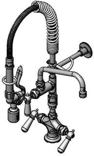 T&S Brass MPY-2DCV-08 Mini-PRU B-0107-C Single Hole Base Faucet, ETERNA Cartridges, Club Handles and Vacuum Breaker