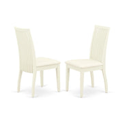 Linen-Upholstered Dining Chair with Solid Wood Legs by Furnifact – Wood, White, Pack of 2