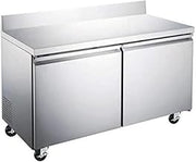 Adcraft USWR-2D U-Star 2-Door Refrigerated Work Top Counter, 12-Cubic Feet, Stainless Steel, 115v