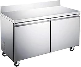 Adcraft USWR-2D U-Star 2-Door Refrigerated Work Top Counter, 12-Cubic Feet, Stainless Steel, 115v