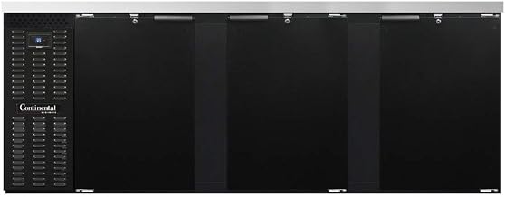 BBC90S Three Section Refrigerated Back Bar Cooler, 90" W x 34-3/4"H, Shallow Depth