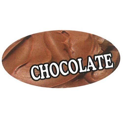 Oval Chocolate Flavor Label by Specialty Printing – Paper, Brown, Pack of 1000, Model PL568