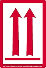 Labelmaster L305S Red Arrows Up Air Label, Paper 2 15/16" x 4 1/8" (Pack of 500)