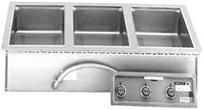 Wells MOD-327TD Top-Mount Built-in Electric Food Warmer with Wet/Dry Operation, (3) 12" x 27" Pan Opening with Drain & Thermostatic Controls