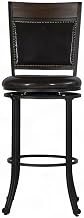 Furnifact PU Leather-Upholstered Swivel Bar Stool with Powder-Coated Steel Frame, Industrial-Style Counter Stool for Kitchen Island, Brown