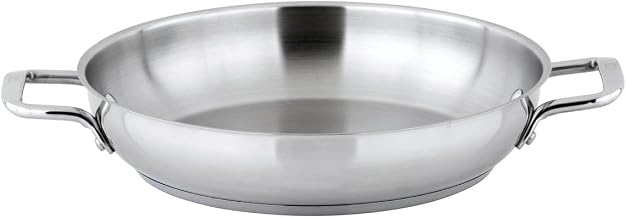 Winco SSOP-12, 12-1/2″" Dia Try-Ply Stainless Steel Omelet Pan with 2 Handles, French Omelette Pan, Egg Stir Fry Pan, NSF